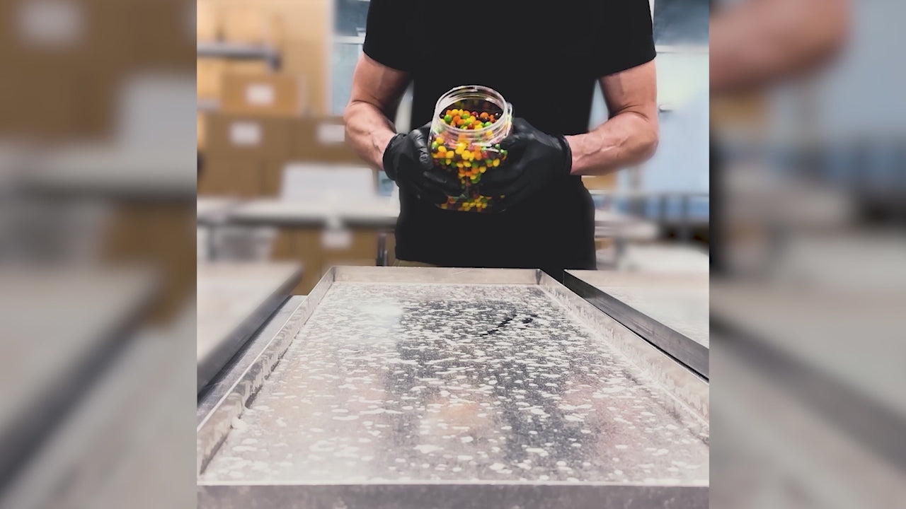 Load video: Freeze Dried Skittles Production Process